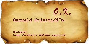 Oszvald Krisztián névjegykártya